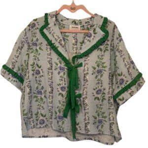 Rareraw NWOT Green Toile Top